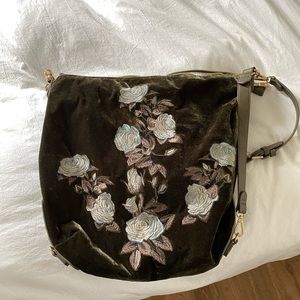 Free people velvet hobo bag